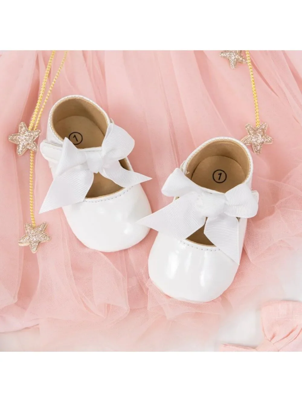 Infant Baby Girls' Mary Jane Flats - Cute Princess Wedding Dress Shoes
